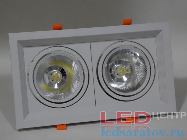 Модульный светодиодный светильник 2св.*20w, 315мм*180мм, AC220V, белый