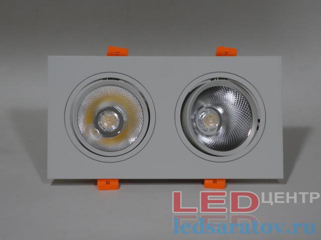 Модульный светодиодный светильник 2св.*12w, 6000k, 230мм*120мм, AC220V, белый