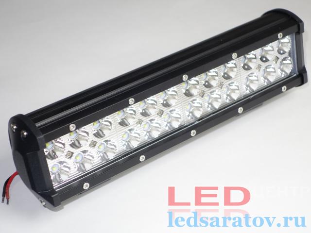 Светодиодная противотуманная фара, прямоугольная 108w, 36LED, 440мм*80мм*65мм, DC12V, IP67, черный