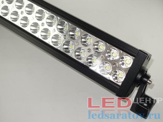 Светодиодная противотуманная фара, прямоугольная 120w, 40LED, 570мм*80мм*90мм, DC12V, IP67, черный