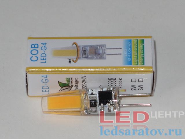 Лампа светодиодная G4-COB 3w, 3000k, AC220V LED-центр