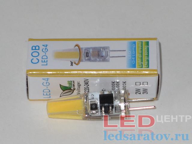 Лампа светодиодная G4-COB 3w, 4000k, AC220V LED-центр