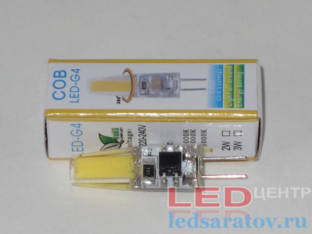 Лампа светодиодная G4-COB 3w, 6000k, AC220V LED-центр