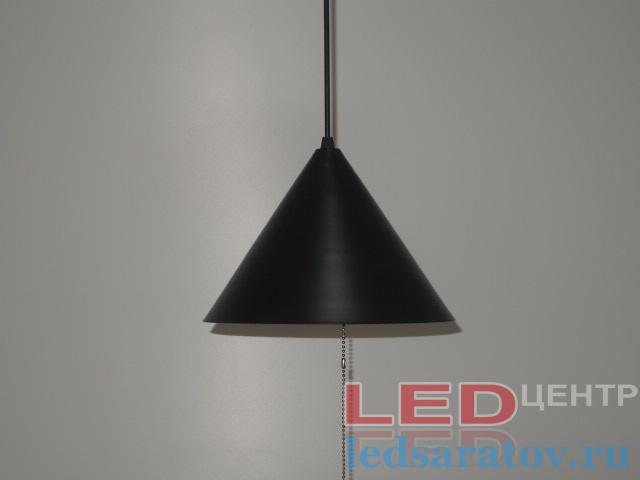 Светильник LOFT 9295-1, Е27, подвесной, с выкл., черный
