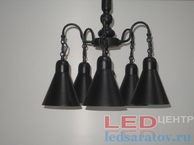 Люстра LOFT 163-5, Е27, черный
