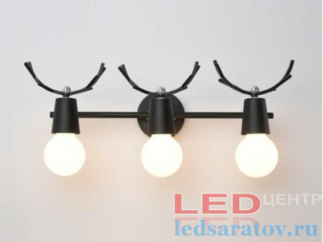 Бра LOFT 301-3, Е27, черный Лось