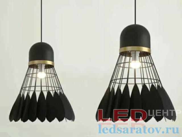 Светильник LOFT 9292-1, 35см*30см, Е27, подвесной, черный Валанчик