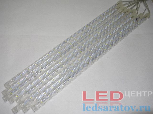 Светодиодная гирлянда - cосульки 50см, 8шт., 48LED, AC220V, синий с белым