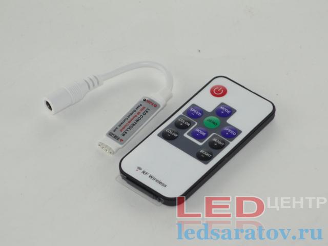 Контроллер 10KEY, DC5V-DC24V, 12A, 4 pin, RGB + RF пульт