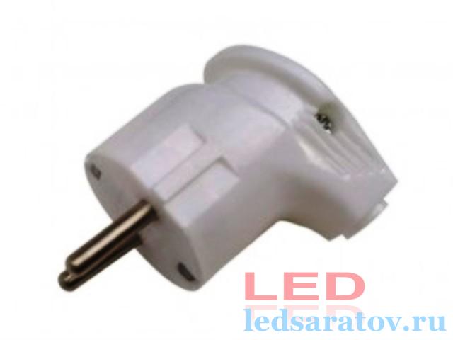 Вилка угловая 16А, 250V, с заземлением 
