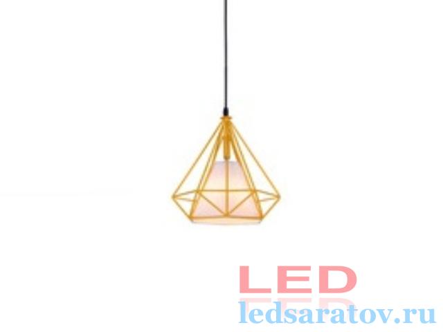 Светильник LOFT 8031-1, Е27, подвесной, золото с белым