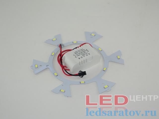 Ремкомплект + драйвер  6W, SMD 5730-12D, НØ150mm, 6000k-6500k