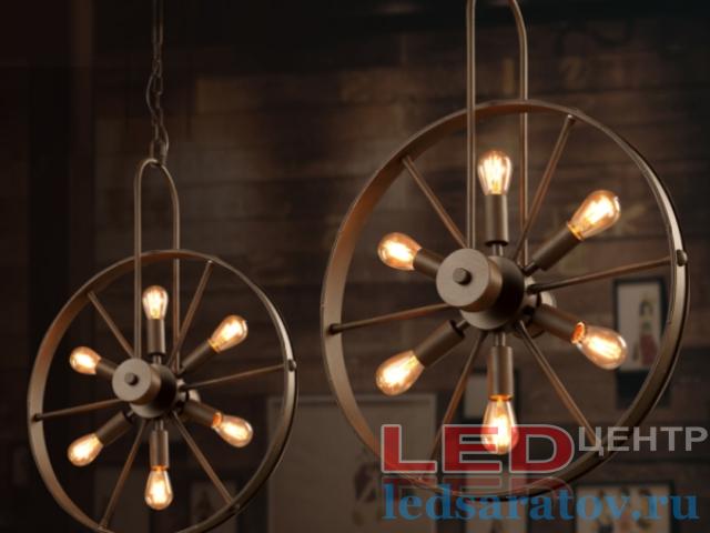 Люстра LOFT MS25-5, Е27, бронза Колесо-1