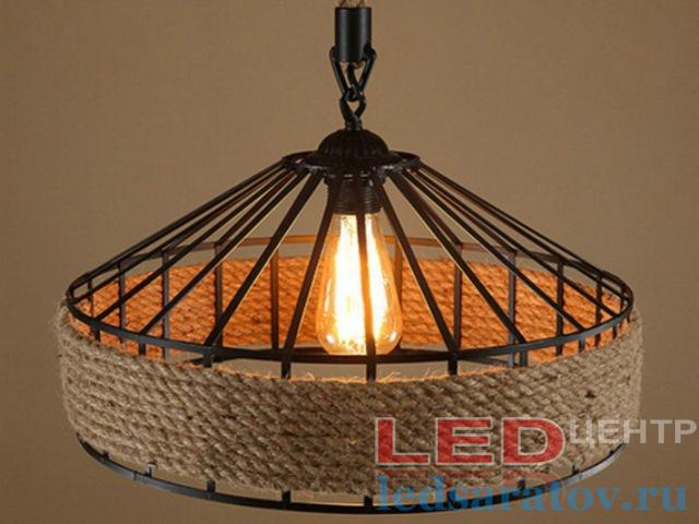 Светильник LOFT 6590-1, Е27, подвесной, черный