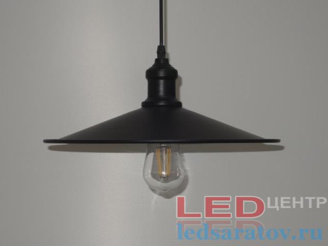 Светильник LOFT 6631-1C, 35см, Е27, подвесной, черный