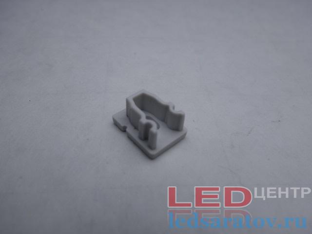 Заглушка торцевая  для профиля PXG103, сквозная, серый LED-центр