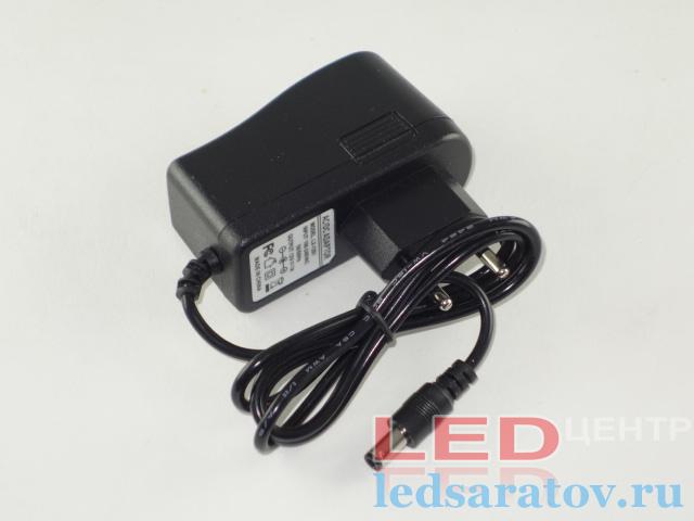 Сетевой адаптер 12w, 1A, AC220V-DC12v, черный LED-центр