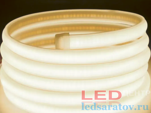 Светодиодная лента неон COB, IP67, 11мм*8мм, 2pin, 220V, 1*100м, нейтральный