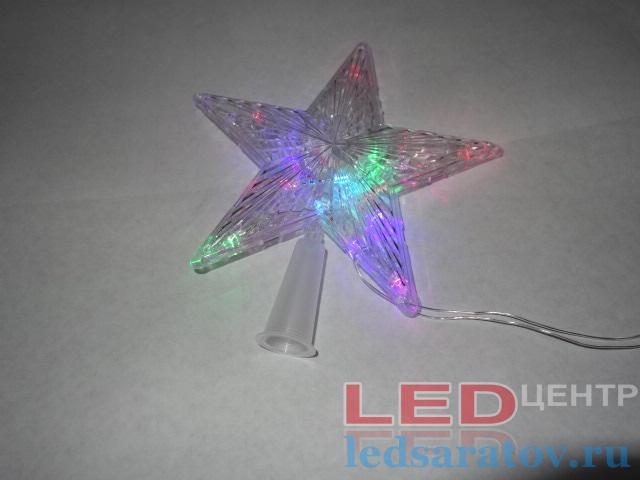 Звезда на елку, 19см, AC220V, RGB