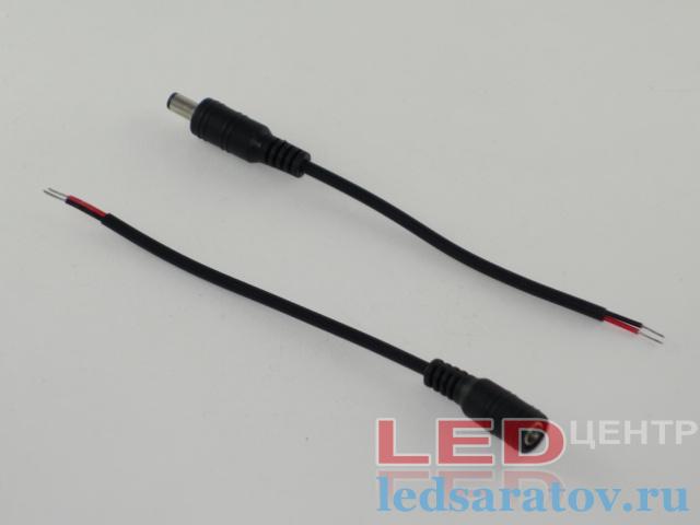Соединитель - универсальный 2pin, 30см, IP20, черный, штекер - гнездо (LED-1011)