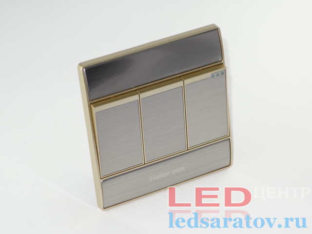 Выключатель L50, 3-х линейный, AC220, 10A, золотой Haier