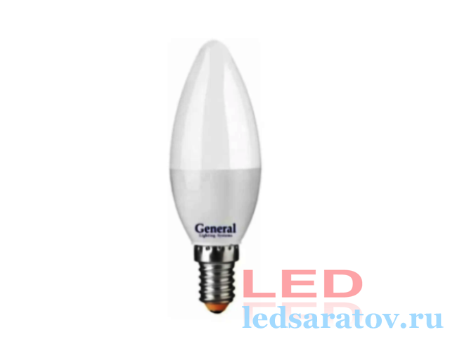 Лампочка светодиодная C37-10w, 2700k, 720Lm, Е14, 220V General