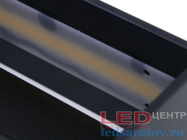 Светодиодный настенный светильник 200мм*80мм*100мм, 6w, AC220V, 4000k, IP44, черный (BH002-2BL)