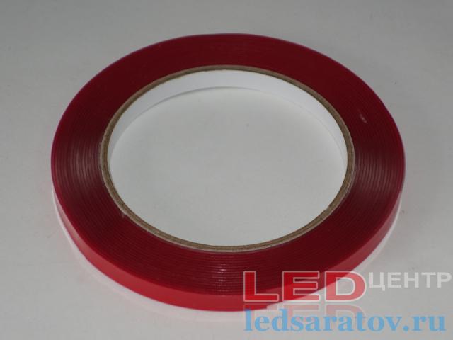 Скотч двухстороний  8mm*5m, силиконовый - прозрачный LED-центр