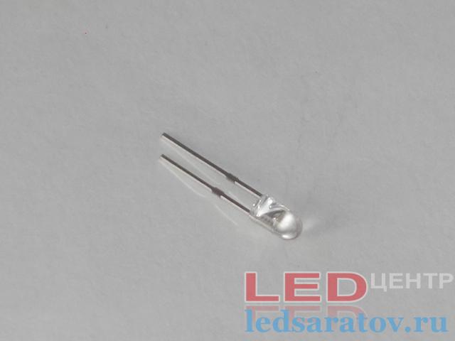 Светодиод выводной  Ø3мм, 0,06W, DC3V-3,2V, белый