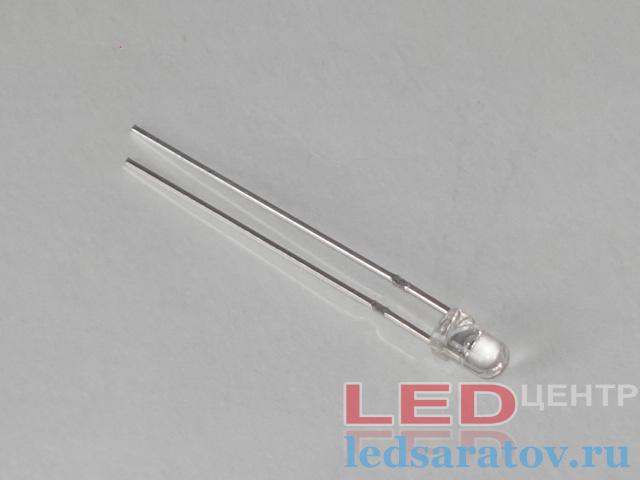 Светодиод выводной  Ø3мм, 0,06W, DC3V-3,2V, синий