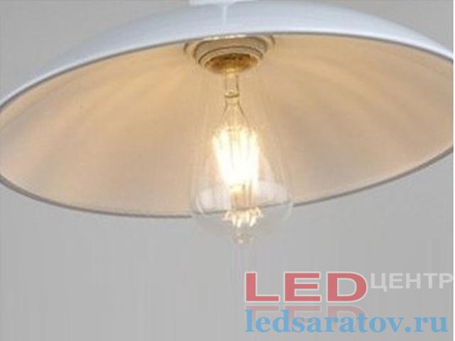 Светильник LOFT 9052-1, 40см, Е27, подвесной, белый