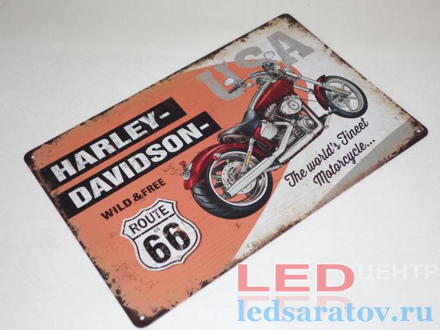 Табличка металлическая 30см*20см Harley-Davidson Route 66