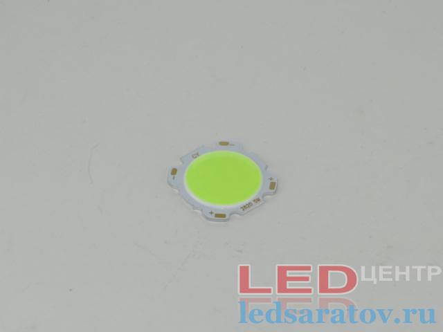 Круглая светодиодная матрица COB 5w, DC15V-DC18V, 300mA, зеленый