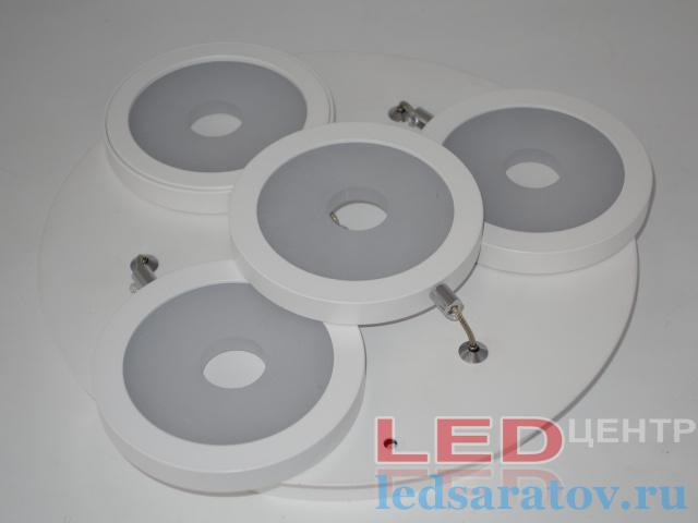 Люстра 24W, 4LED, 3000k, 4 струны Круг