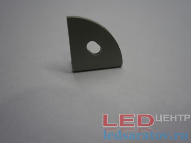 Заглушка торцевая  для профиля PXG20, сквозная, серый LED-центр