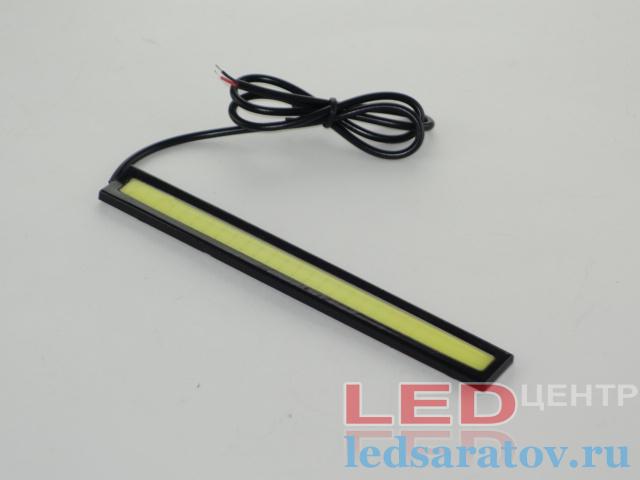 Светодиодные ходовые огни 145мм*16мм*4мм, DC12V, 6000k, черный LED-центр