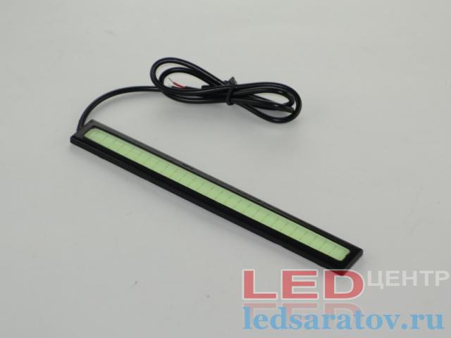 Светодиодные ходовые огни 145мм*16мм*4мм, DC12V, холодный синий, черный LED-центр