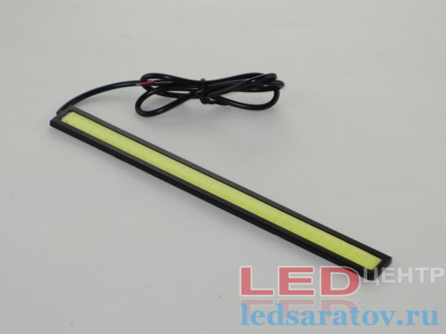 Светодиодные ходовые огни 170мм*16мм*3мм, DC12V, 6000k, черный LED-центр