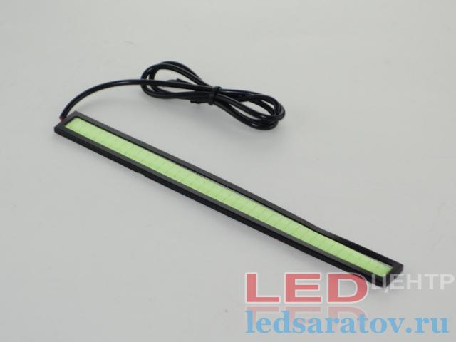 Светодиодные ходовые огни 170мм*16мм*3мм, DC12V, холодный синий, черный LED-центр
