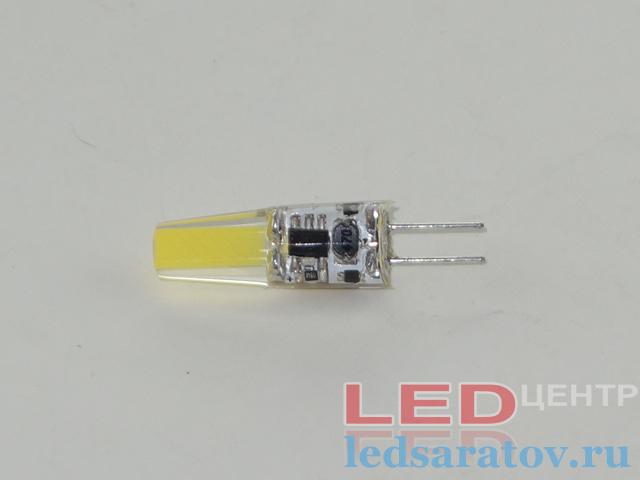 Лампа светодиодная G4-COB 3w, 6000k, AC-DC12V LED-центр