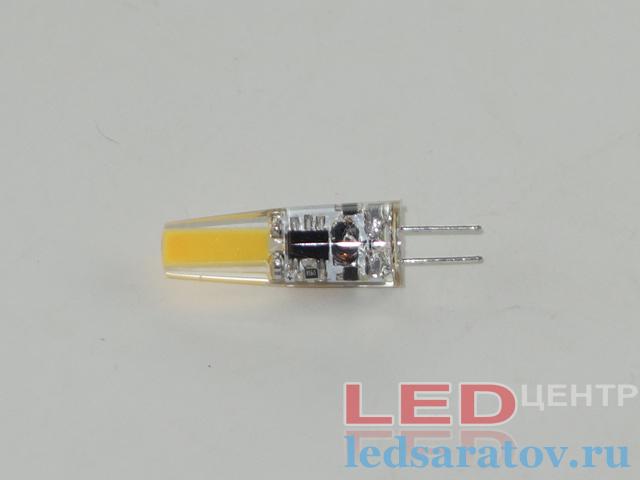 Лампа светодиодная G4-COB 3w, 3000k, AC-DC12V LED-центр