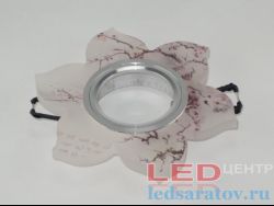 Светильник встраиваемый Цветочек с синей подсветкой, ВØ55мм, 220V (01-B)