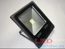 Прожектор светодиодный  50w Slim, IP65, 6500k, AC220V, черный (HT-TG006)