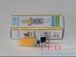 Лампа светодиодная G4-COB 3w, 3000k, AC220V LED-центр
