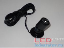 Светодиодный светильник - накладной поворотный 1,5w, 1LED, Ø20мм*40мм, DC12V, 4000k, черный (CGD15)