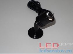 Светодиодный светильник - накладной на ножке 1,5w, 1LED, Ø25мм*65мм, DC12V, 3000k, черный (CGD16)