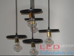 Люстра LOFT 9216-5, Е27, черный Колесо-5