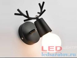 Бра LOFT 301-1, Е27, черный Лось