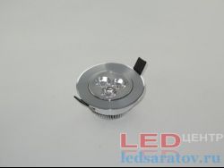 Светильник светодиодный встраиваемый  3w, НØ90мм-ВØ70мм, 220V, 6500k, белый (HT-TH 056)