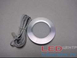 Светодиодный светильник - врезной круглый 3w, SMD2835, 15LED, Ø50мм*10мм, DC12V, 4000k, сереб.